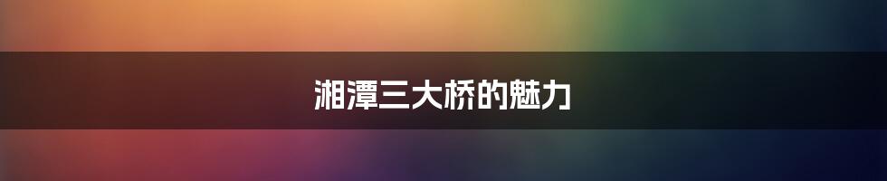 湘潭三大桥的魅力