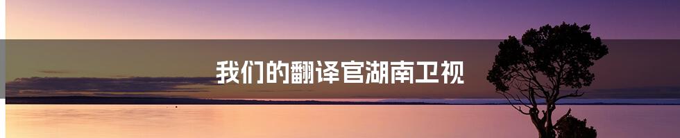 我们的翻译官湖南卫视