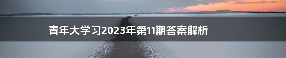 青年大学习2023年第11期答案解析