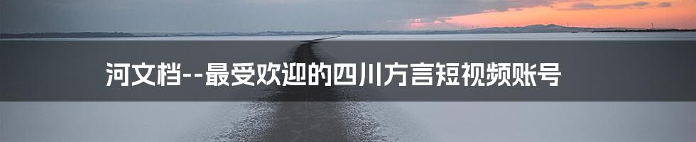 河文档--最受欢迎的四川方言短视频账号