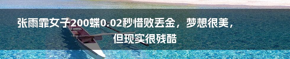 张雨霏女子200蝶0.02秒惜败丢金,梦想很美,但现实很残酷