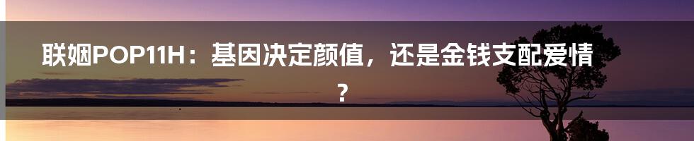 联姻POP11H:基因决定颜值,还是金钱支配爱情?