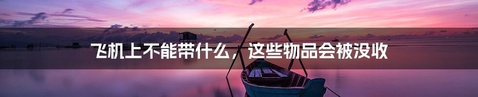 飞机上不能带什么,这些物品会被没收