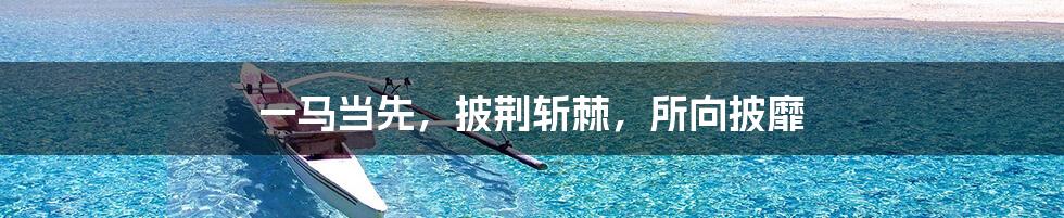 一马当先,披荆斩棘,所向披靡