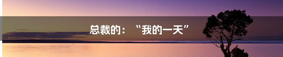 总裁的:“我的一天”