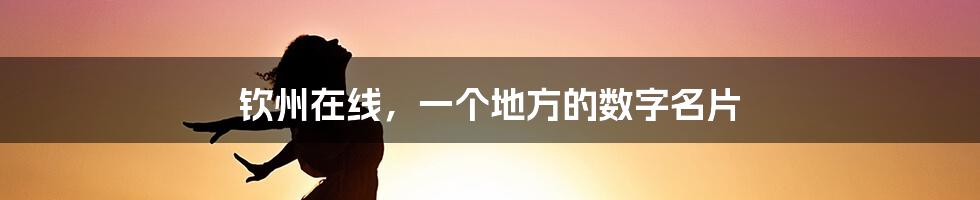 钦州在线,一个地方的数字名片
