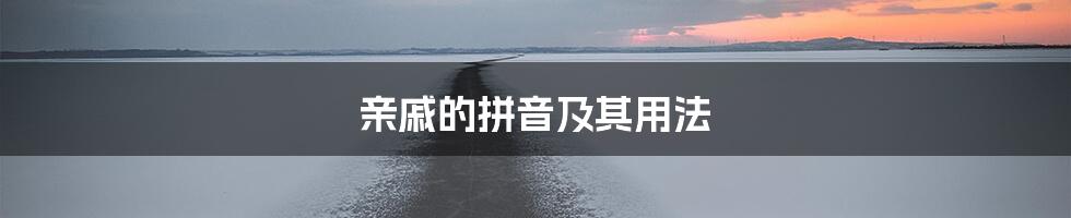 亲戚的拼音及其用法