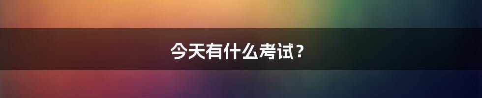 今天有什么考试?