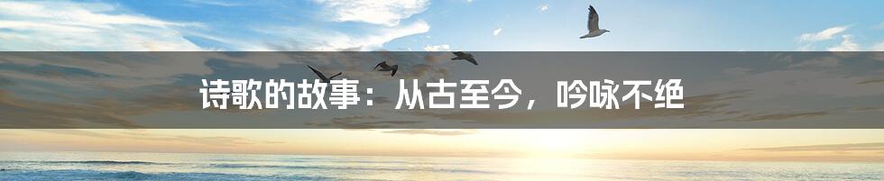 诗歌的故事:从古至今,吟咏不绝