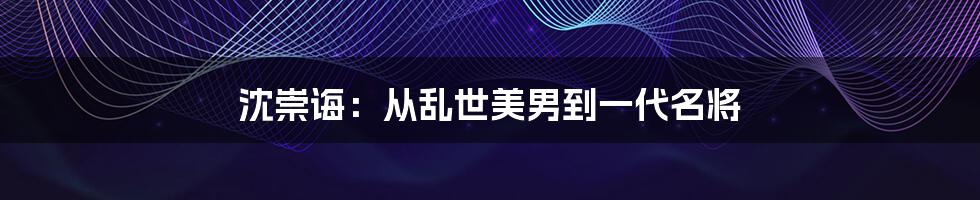 沈崇诲:从乱世美男到一代名将