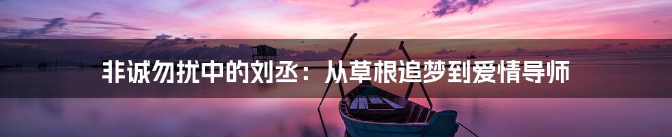 非诚勿扰中的刘丞:从草根追梦到爱情导师