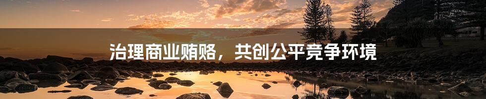 治理商业贿赂,共创公平竞争环境