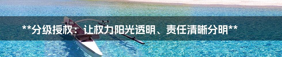 **分级授权：让权力阳光透明、责任清晰分明**