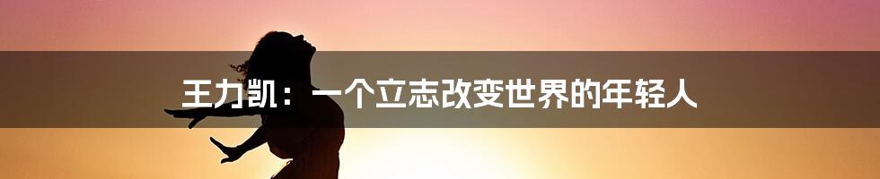 王力凯：一个立志改变世界的年轻人