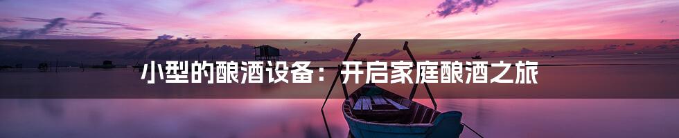 小型的酿酒设备:开启家庭酿酒之旅