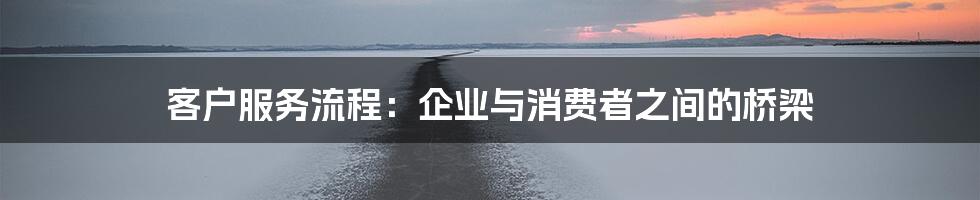 客户服务流程：企业与消费者之间的桥梁