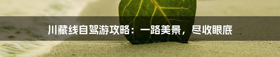 川藏线自驾游攻略：一路美景，尽收眼底