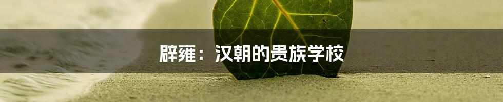 辟雍:汉朝的贵族学校