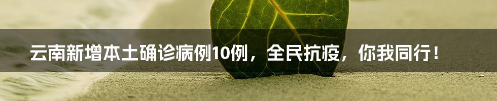 云南新增本土确诊病例10例，全民抗疫，你我同行！