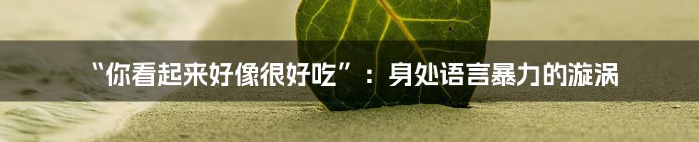 “你看起来好像很好吃”：身处语言暴力的漩涡