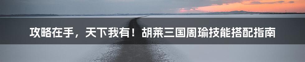 攻略在手,天下我有!胡莱三国周瑜技能搭配指南