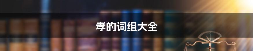 孝的词组大全
