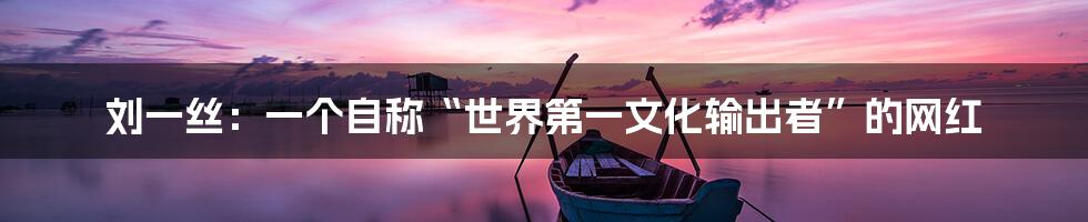 刘一丝:一个自称“世界第一文化输出者”的网红