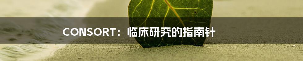 CONSORT:临床研究的指南针
