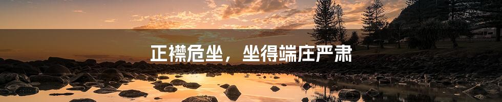 正襟危坐,坐得端庄严肃