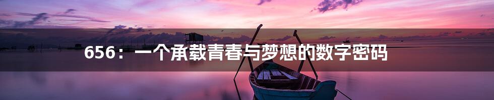 656:一个承载青春与梦想的数字密码