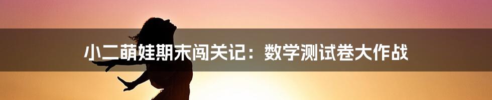 小二萌娃期末闯关记：数学测试卷大作战