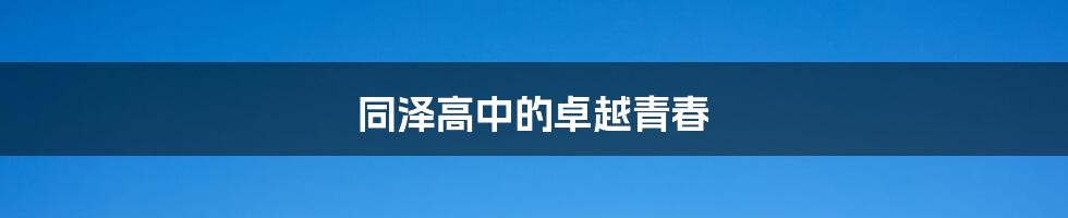 同泽高中的卓越青春
