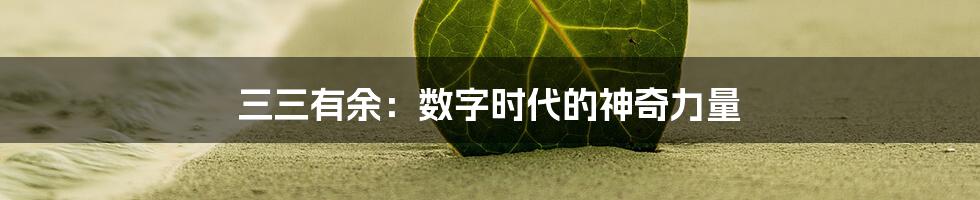 三三有余：数字时代的神奇力量