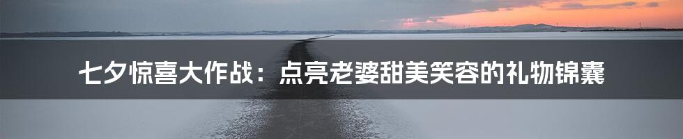 七夕惊喜大作战:点亮老婆甜美笑容的礼物锦囊