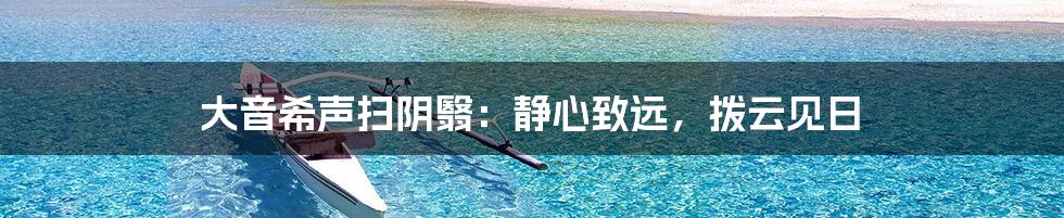 大音希声扫阴翳:静心致远,拨云见日