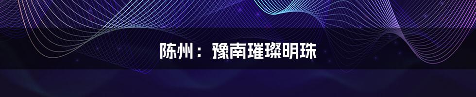 陈州：豫南璀璨明珠