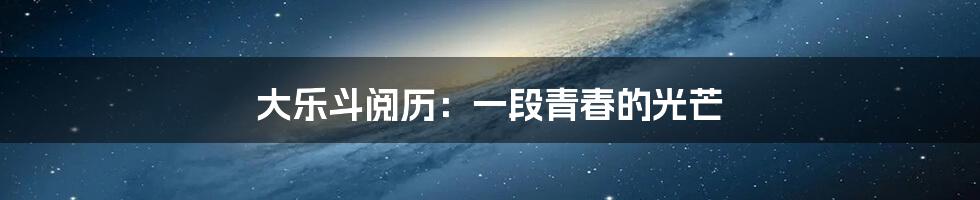 大乐斗阅历：一段青春的光芒