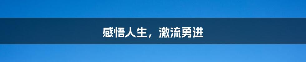 感悟人生，激流勇进