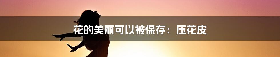花的美丽可以被保存：压花皮
