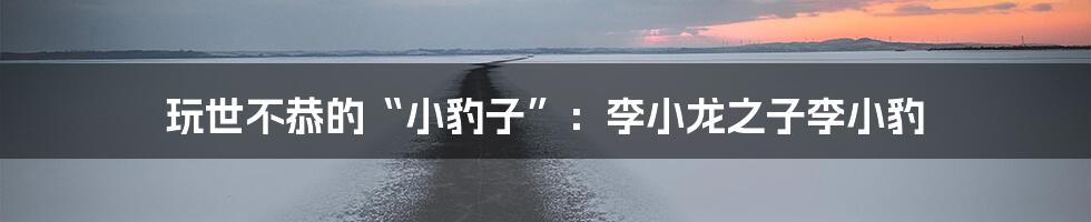 玩世不恭的“小豹子”：李小龙之子李小豹