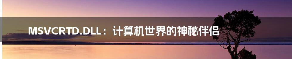 MSVCRTD.DLL:计算机世界的神秘伴侣