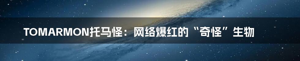 TOMARMON托马怪：网络爆红的“奇怪”生物