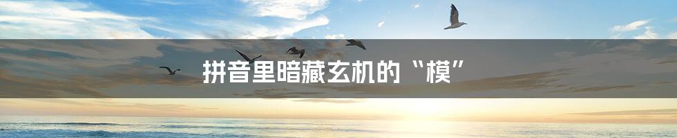 拼音里暗藏玄机的“模”