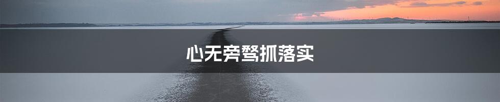 心无旁骛抓落实