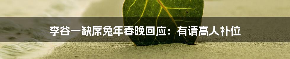李谷一缺席兔年春晚回应：有请高人补位