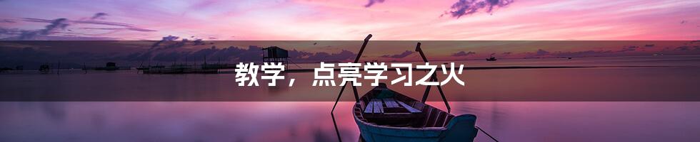 教学,点亮学习之火