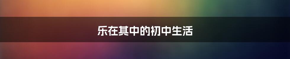 乐在其中的初中生活