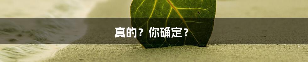 真的？你确定？