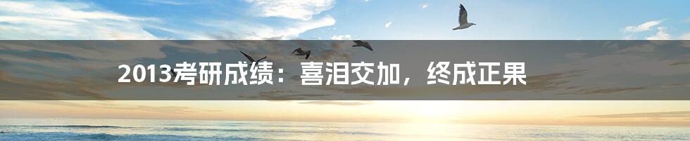 2013考研成绩：喜泪交加，终成正果