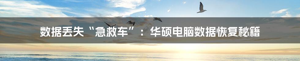 数据丢失“急救车”：华硕电脑数据恢复秘籍